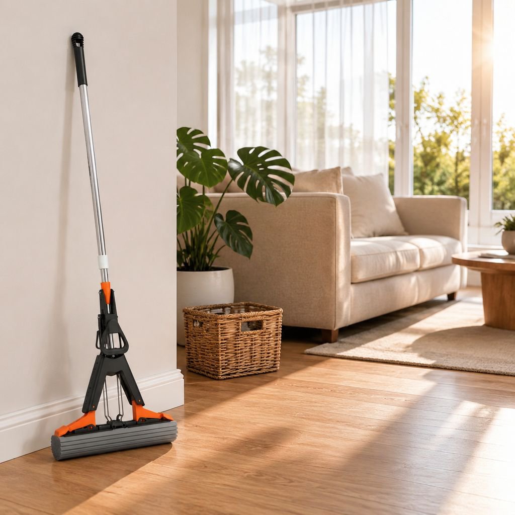 Folding Mop, One-Stop Cleaning Mop, Hands-Free Mop, Foldable Wringer Mop, Household Lazy Mop with Ab