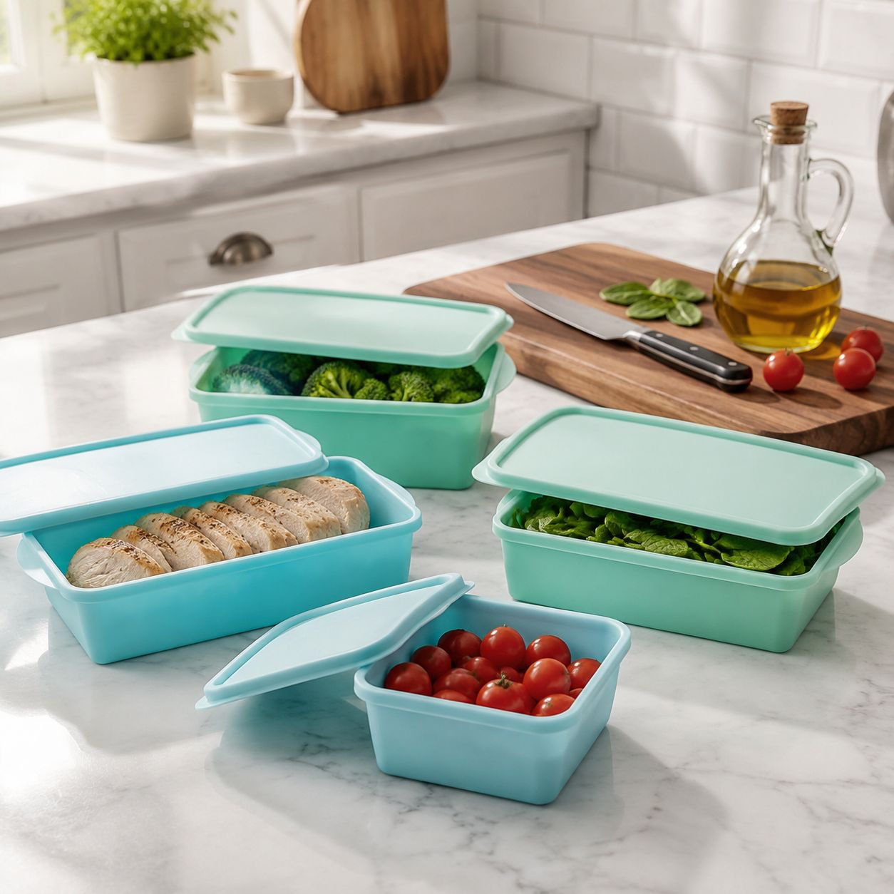 Silicone freezer food storage containers