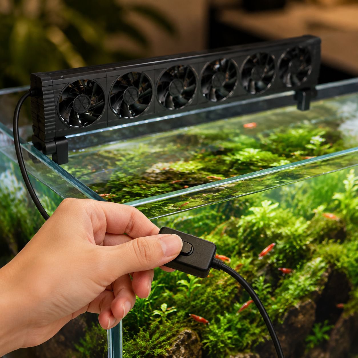 Silent Cooling Fan for Fish Tank, 5 Adjustable Speeds