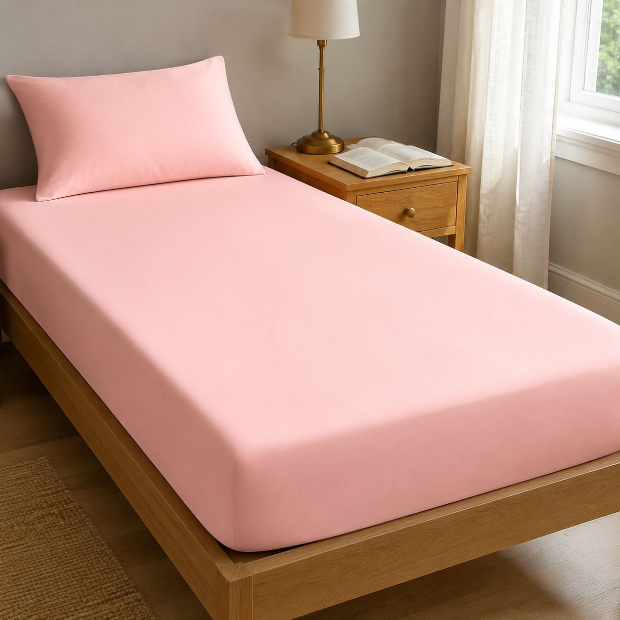 High Color Fastness Solid Color Single Bedspread Unstretchable Household