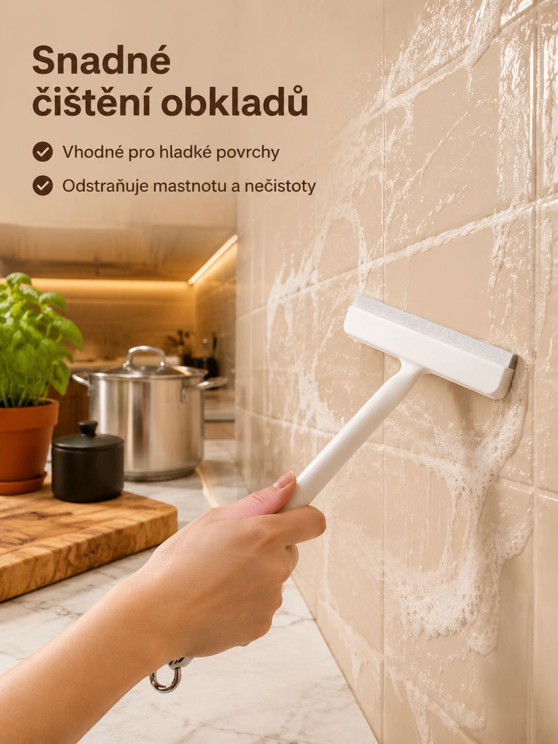 Domácí plastová stěrka, multifunkční čisticí kartáč, stěrka s rozprašovačem na okna