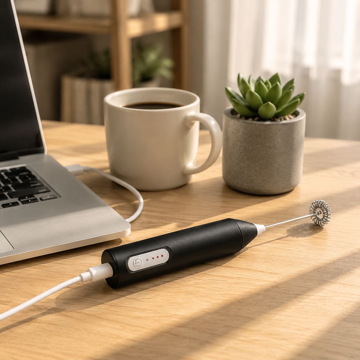 Wireless electric handheld milk frother