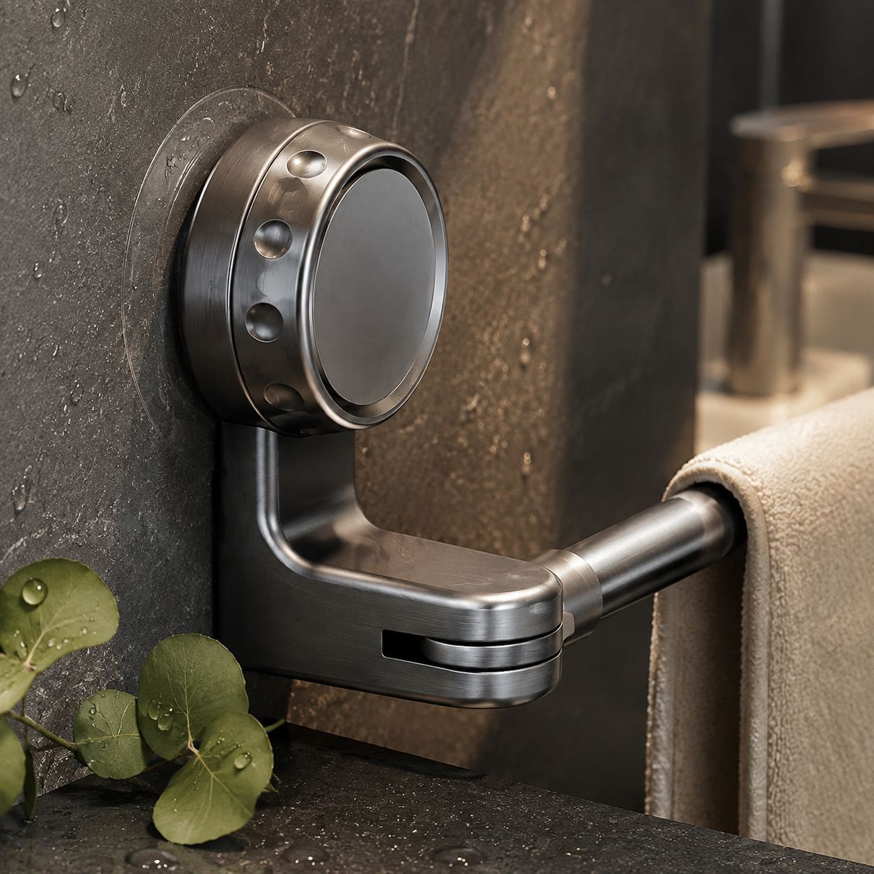 Easy installation of suction cup towel holder without drilling
