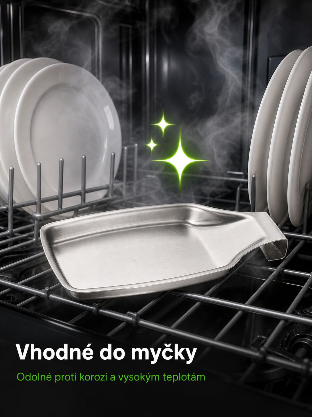 Kuchyňský stojánek na lžíce s odkapávací miskou