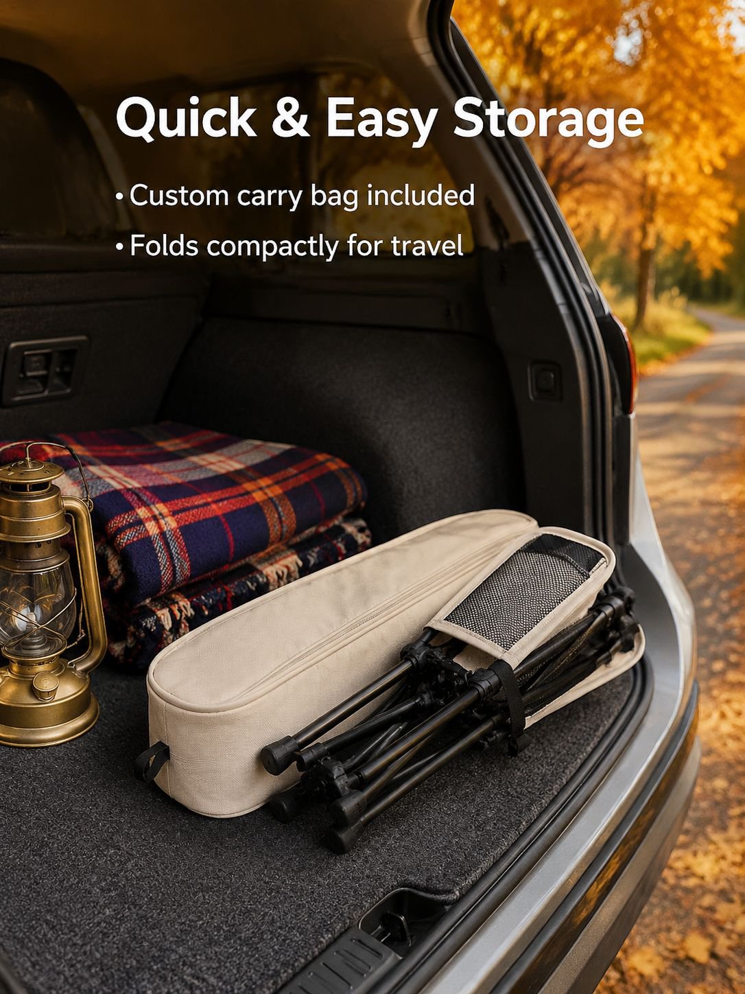 Portable folding camping chair for outdoor use
