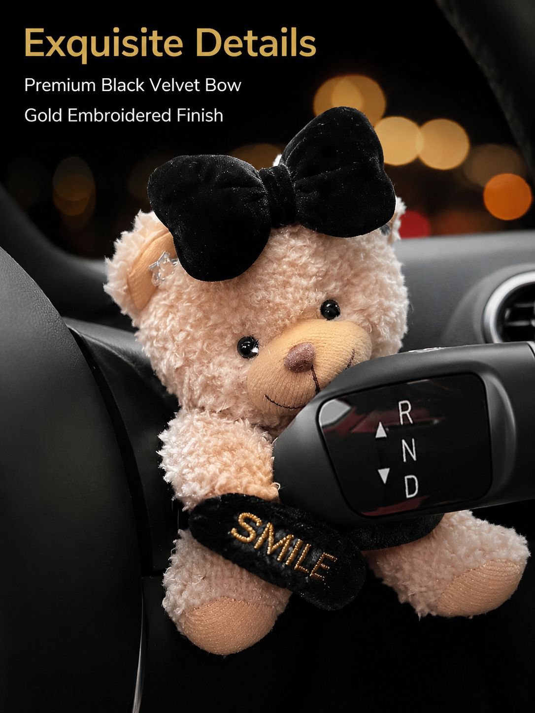 Cute bear-shaped gear shift lever steering wheel decoration
