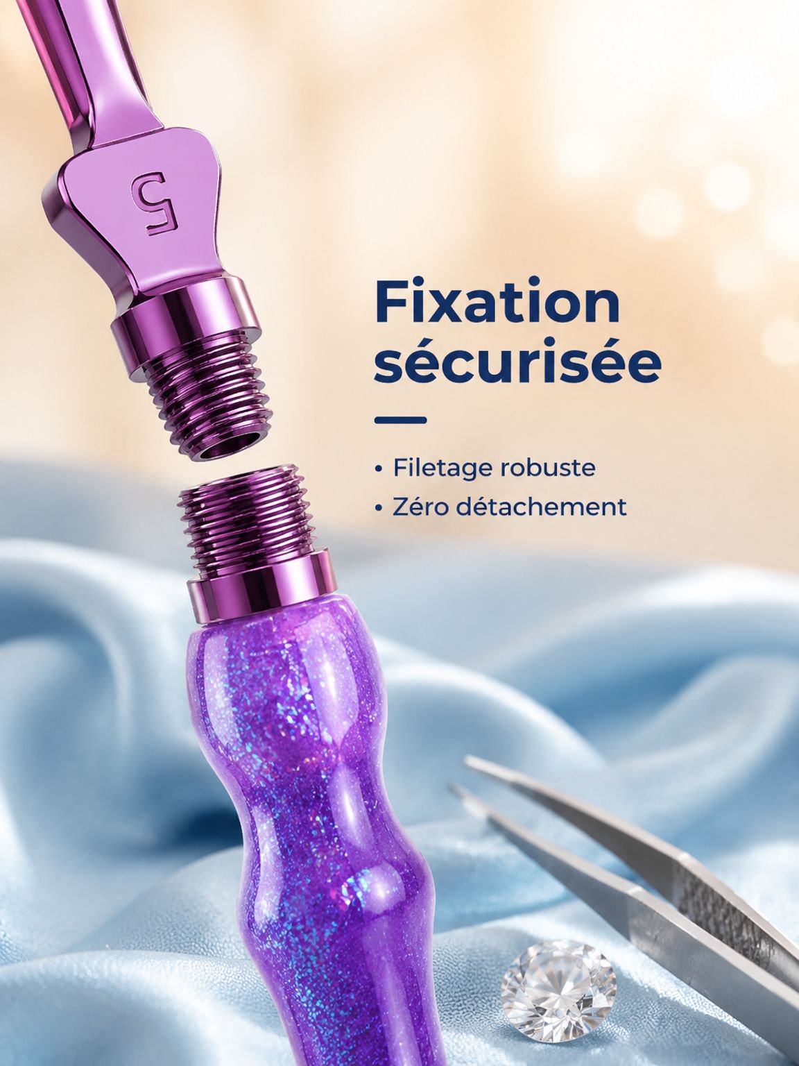 Nouveau stylo de forage à points en résine pour peinture au diamant, pointe de stylo à fil en plasti