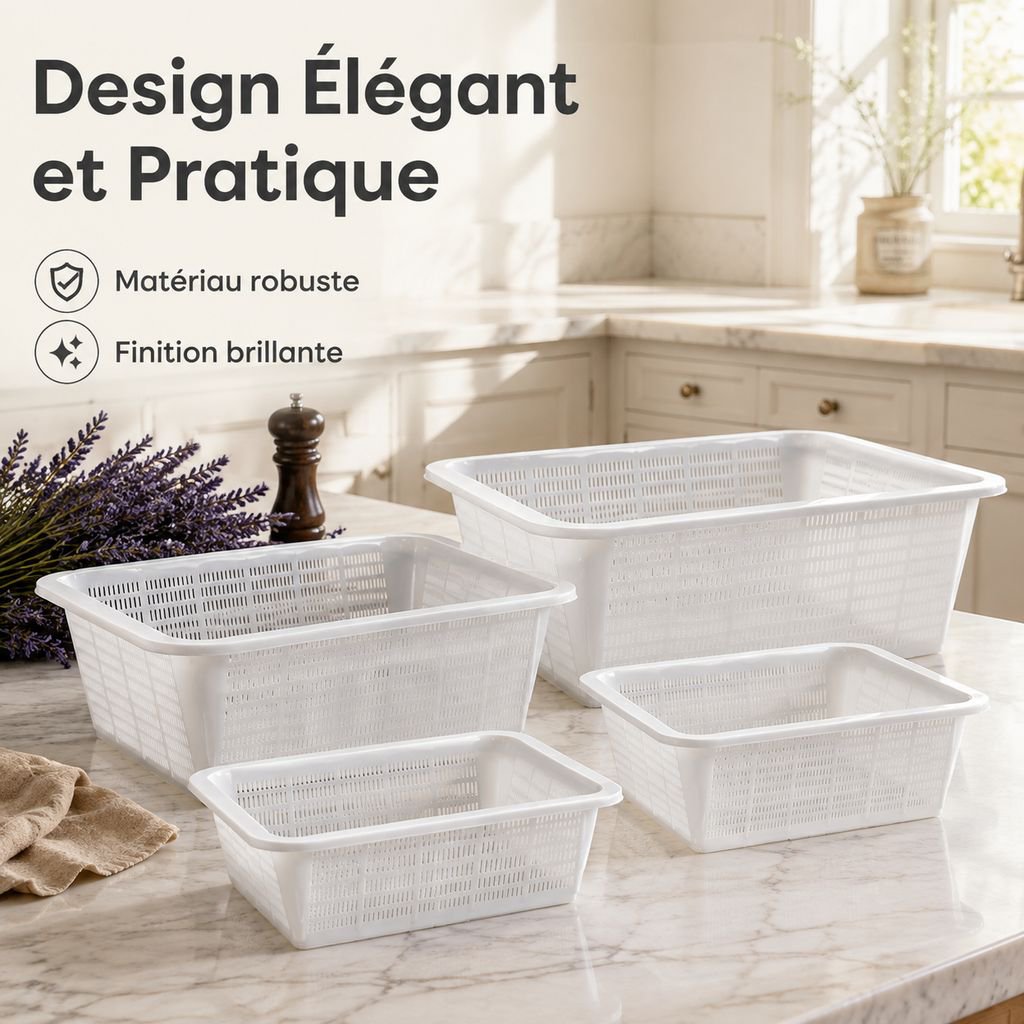 Égouttoir de cuisine en plastique à mailles serrées