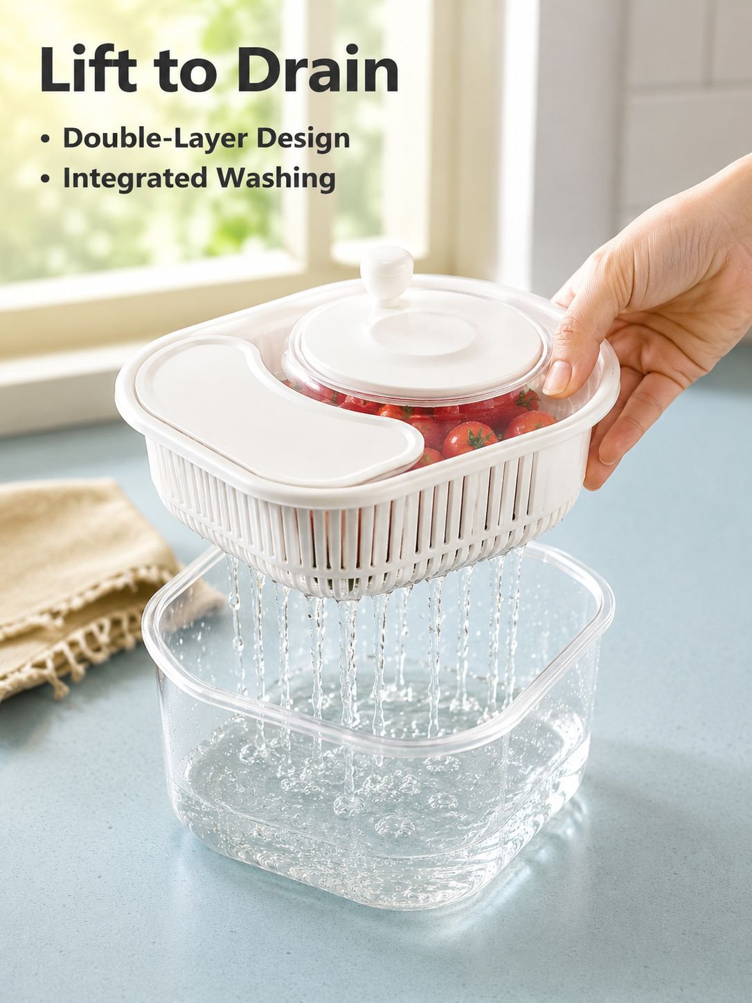 Multi-Functional Vegetable and Fruit Washer and Draining Basket