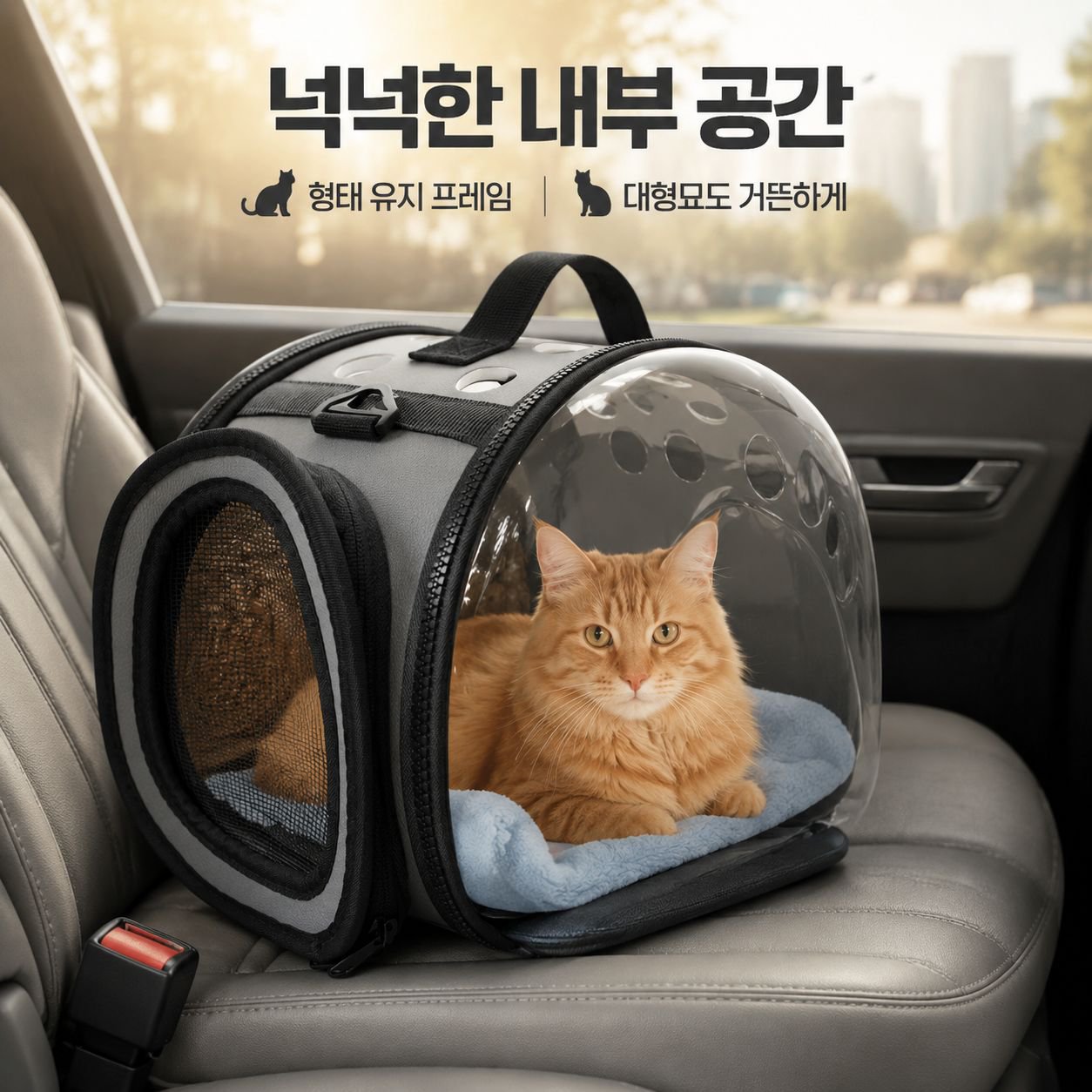 휴대용 투명 캣백 접이식 대용량 펫백