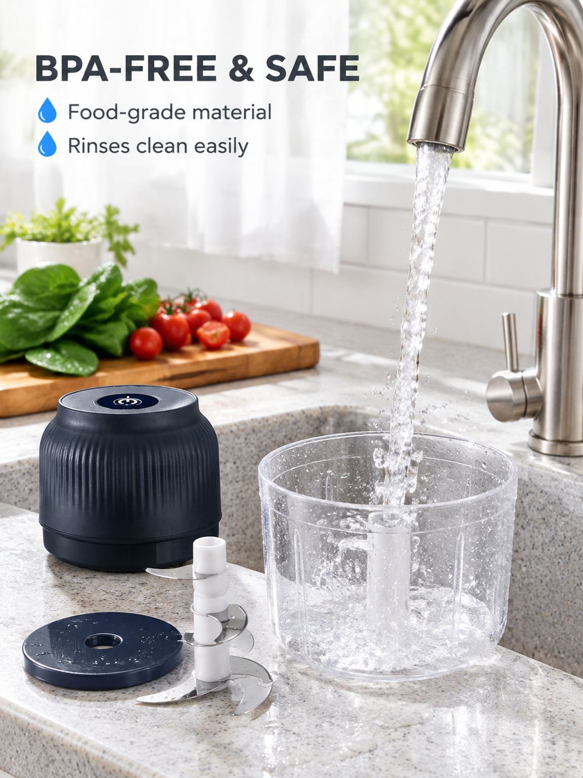 Multifunctional Cordless Electric Meat and Garlic Chopper