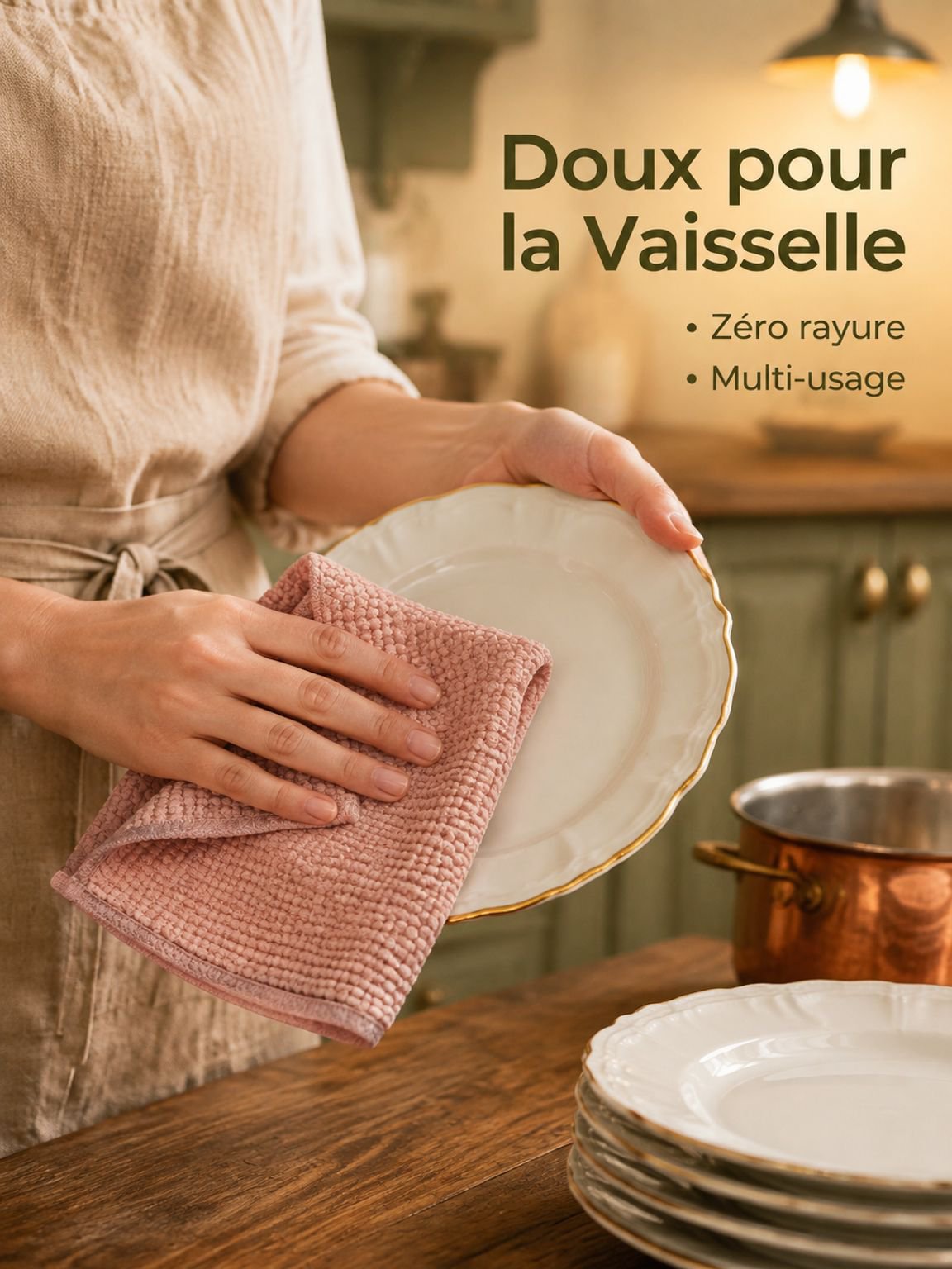 Chiffon de cuisine à grains de maïs, torchon multifonction épais et absorbant