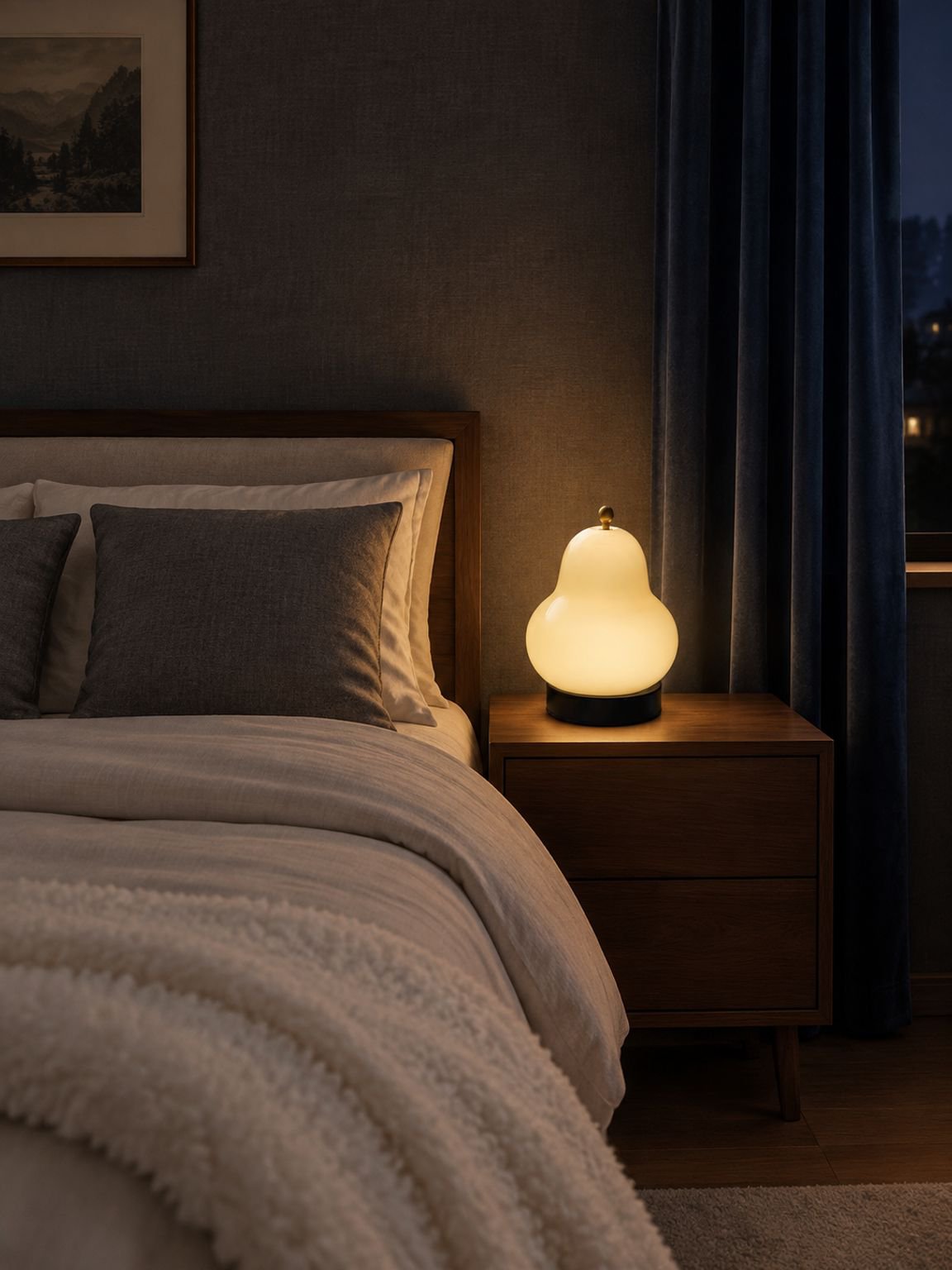 Vintage Nachttischlampe im Creme-Stil mit elegantem Retro-Design für Schlafzimmer