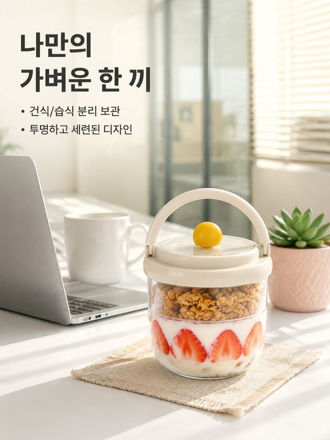휴대용 밀폐 과일 샐러드 컵