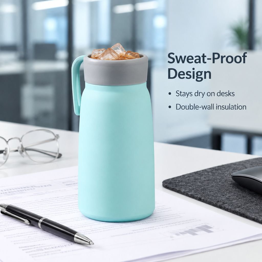 Double-layer Little Q Glass Water Cup