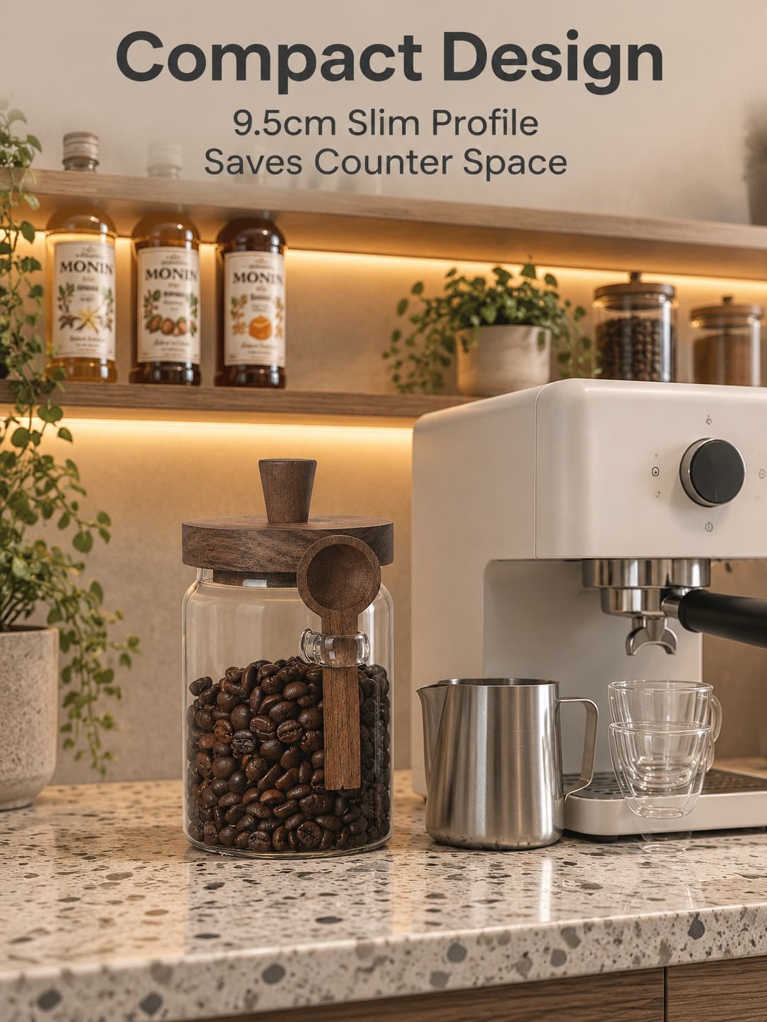 Glass Coffee Airtight Storage Jar