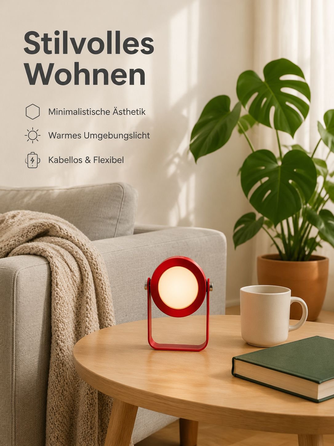Ausziehbare Laternen-Nachtlampe, augenschonende Nachttischlampe, geeignet für den Außenbereich