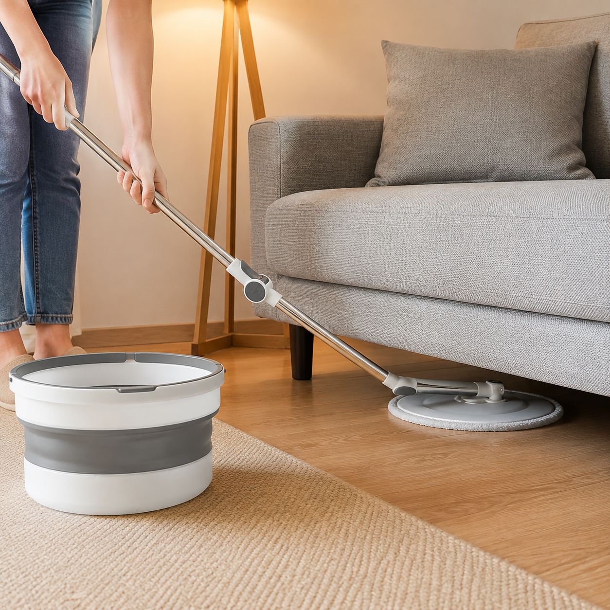 Nouvelle serpillière rotative pliable