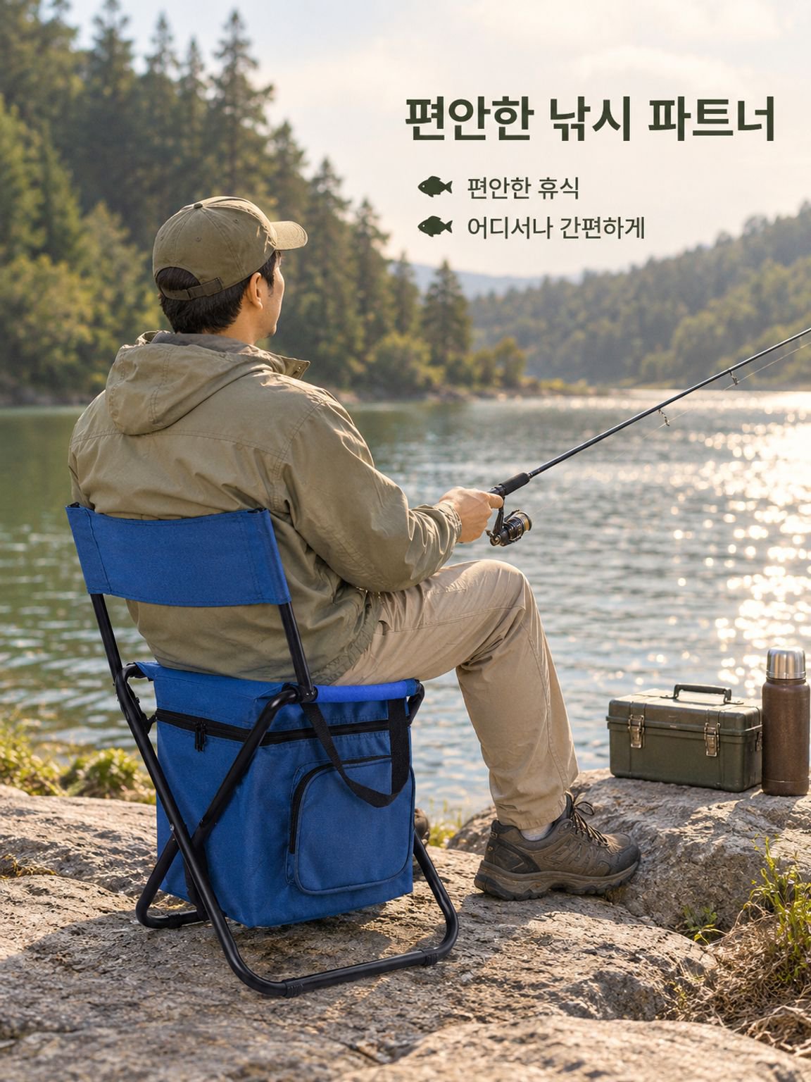 휴대용 야외 낚시의자 백팩 보온 접이식 의자