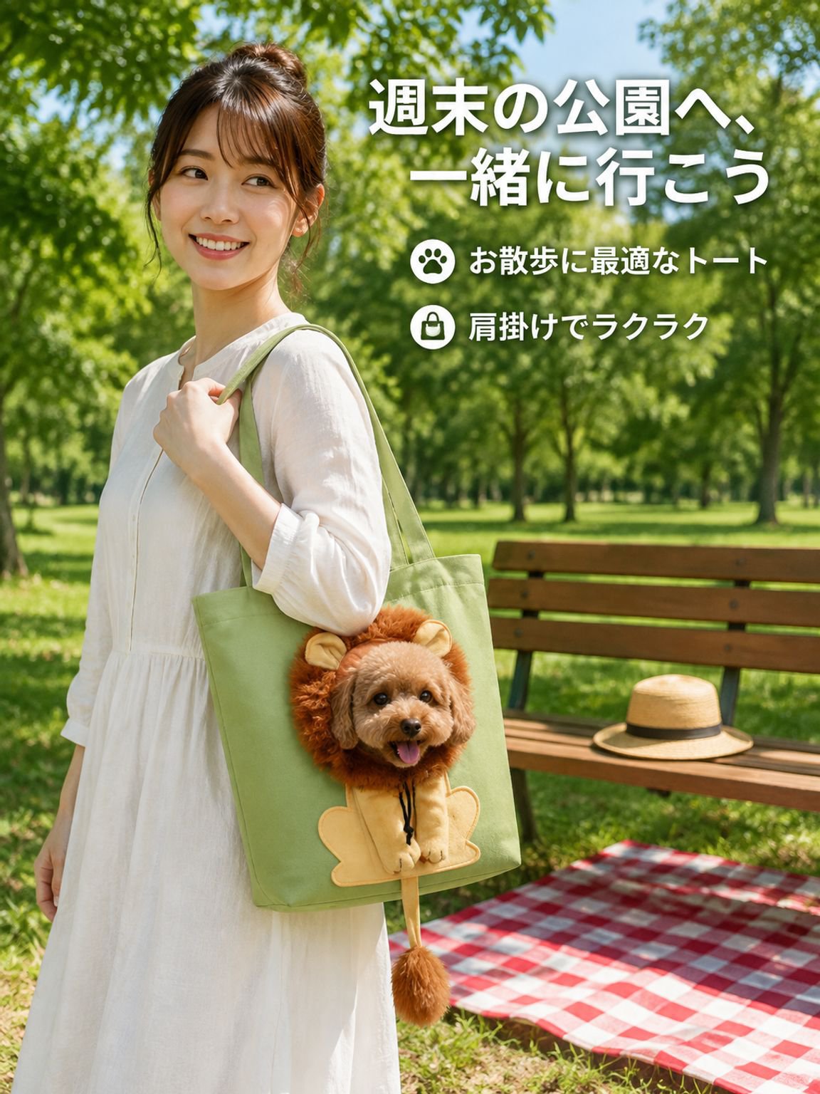 ライオン型ペットキャリートートバッグ
