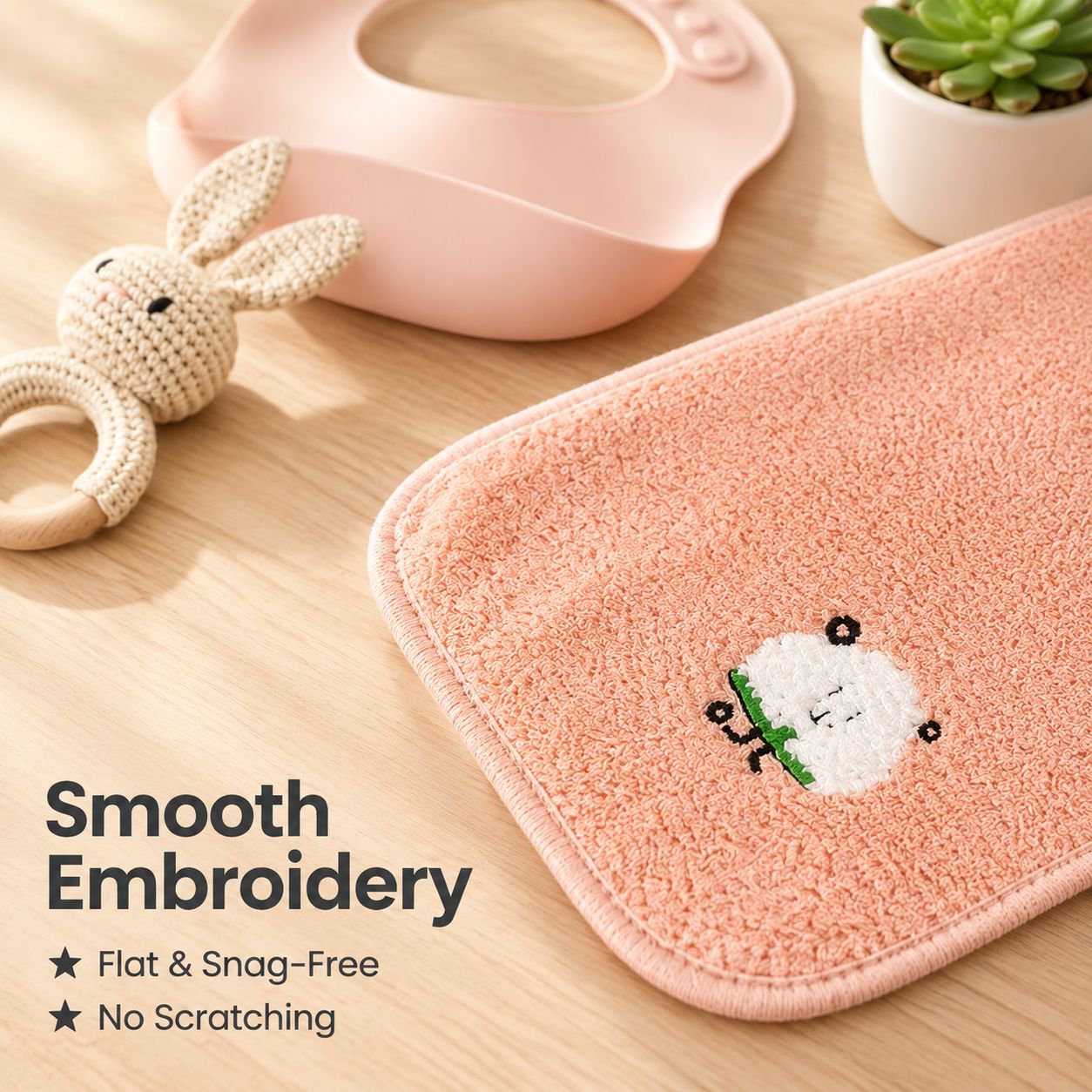 Soft Embroidered Kids Washcloth