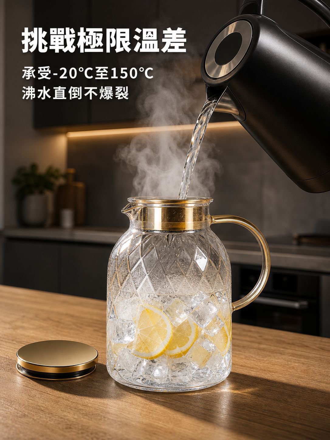 家用耐熱高硼硅玻璃涼白開水壺