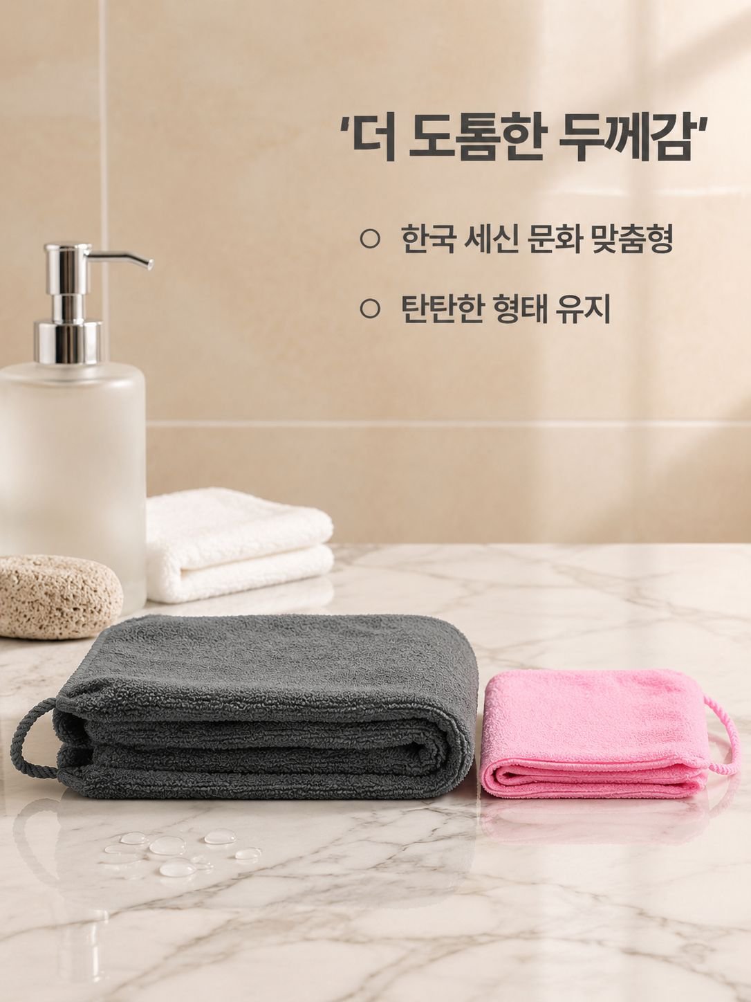 두껍고 강력한 등밀이 목욕 타월