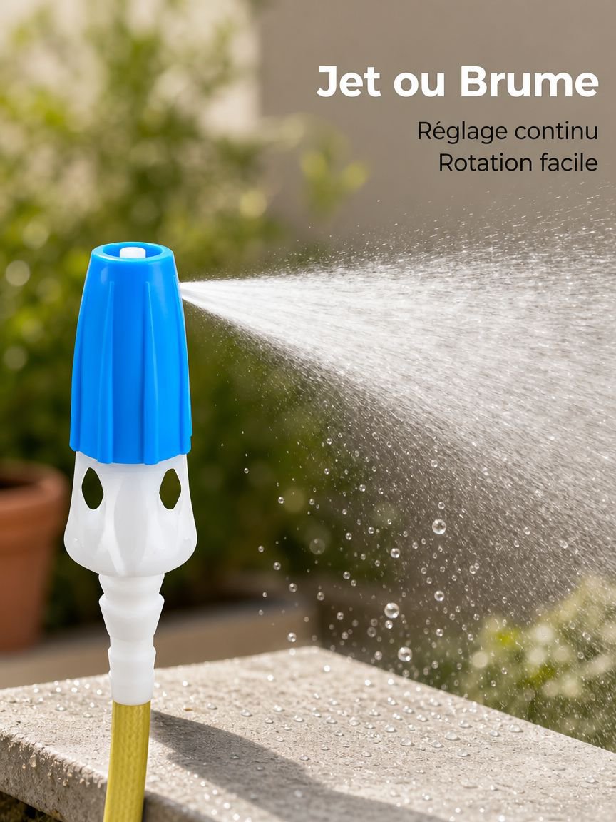 Pistolet d'arrosage multifonction réglable pour jardinage