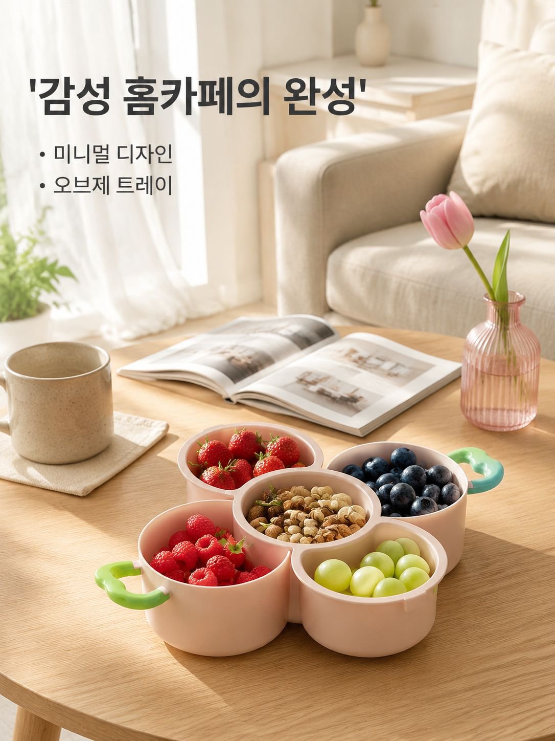 분리 가능한 2단 과일 바구니