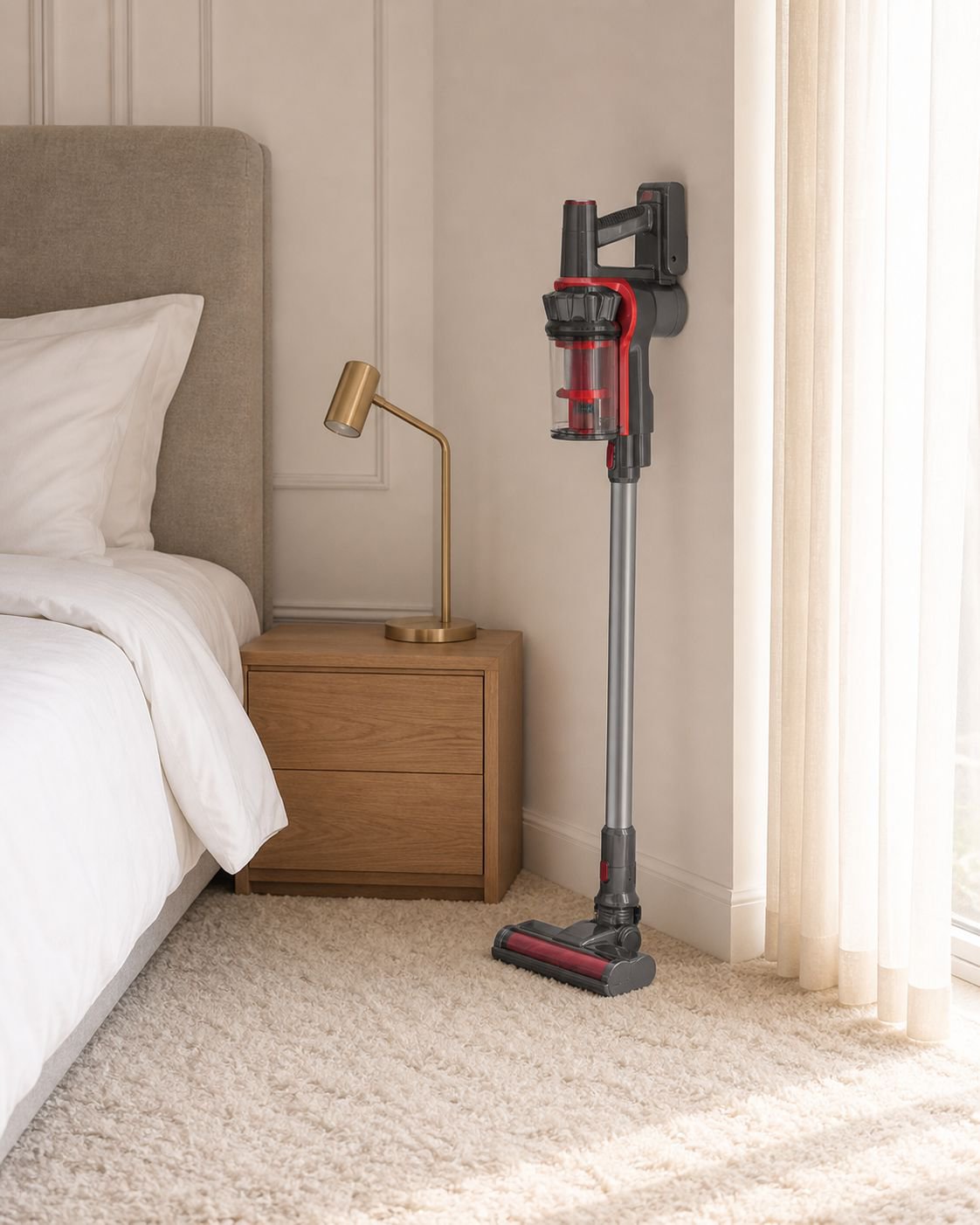 Rechargeable vacuum cleaner with accessories