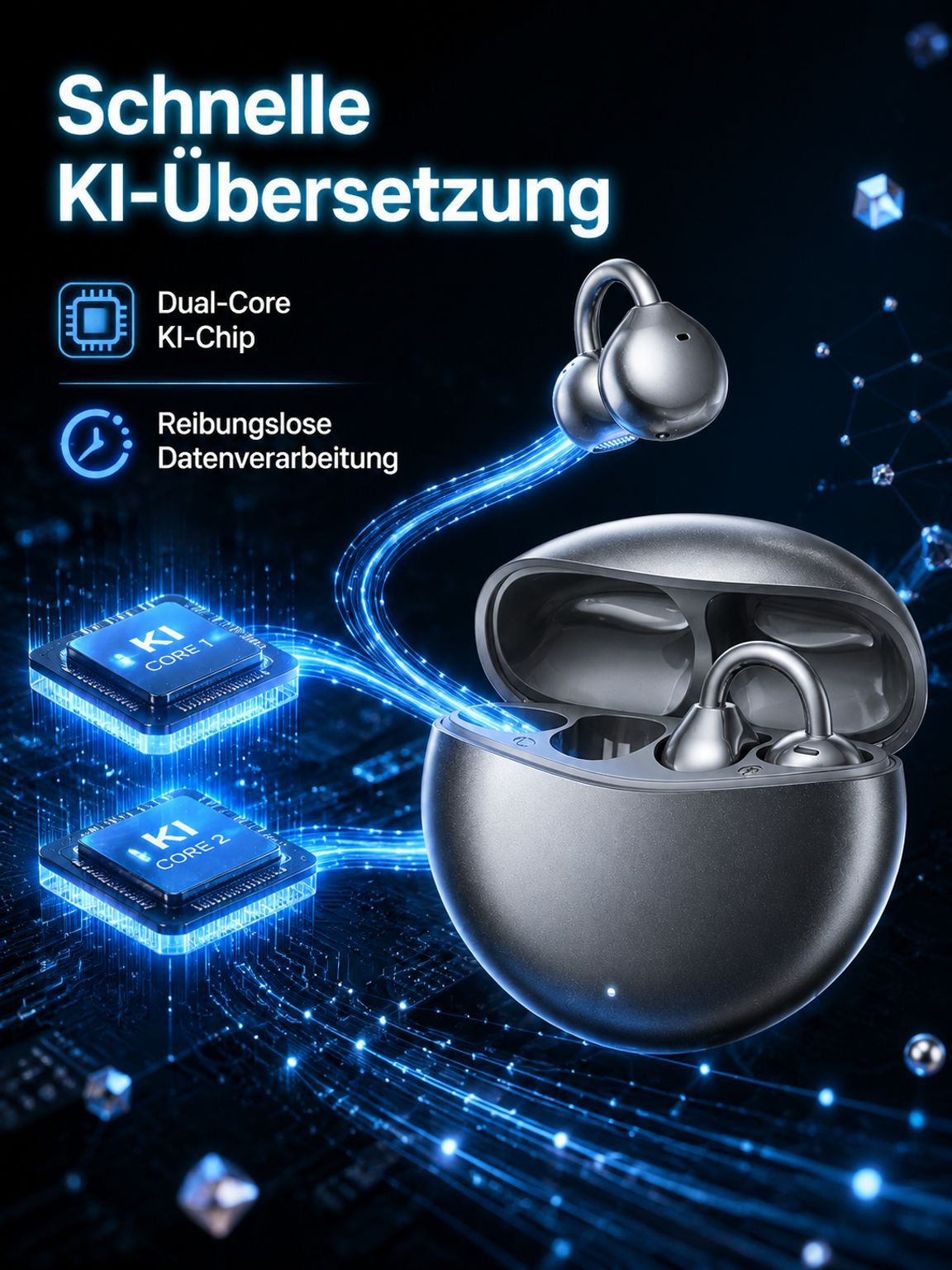 Kabellose A7 Sport Kopfhörer mit KI-Übersetzungsfunktion