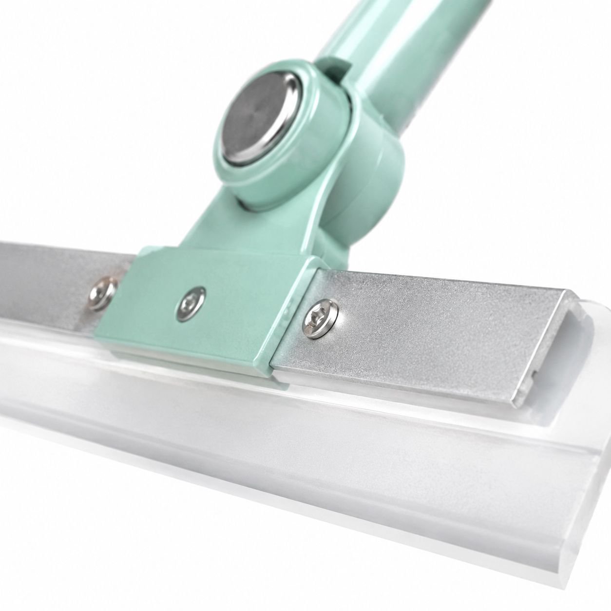 Bathroom cleaning tool scraping water from glass