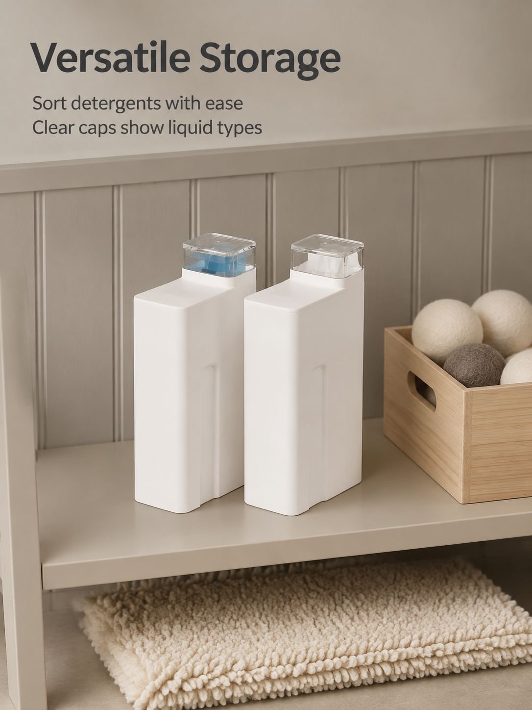 Easy grip laundry liquid storage bottle