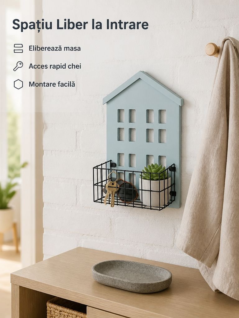 Raft decorativ de depozitare pentru perete