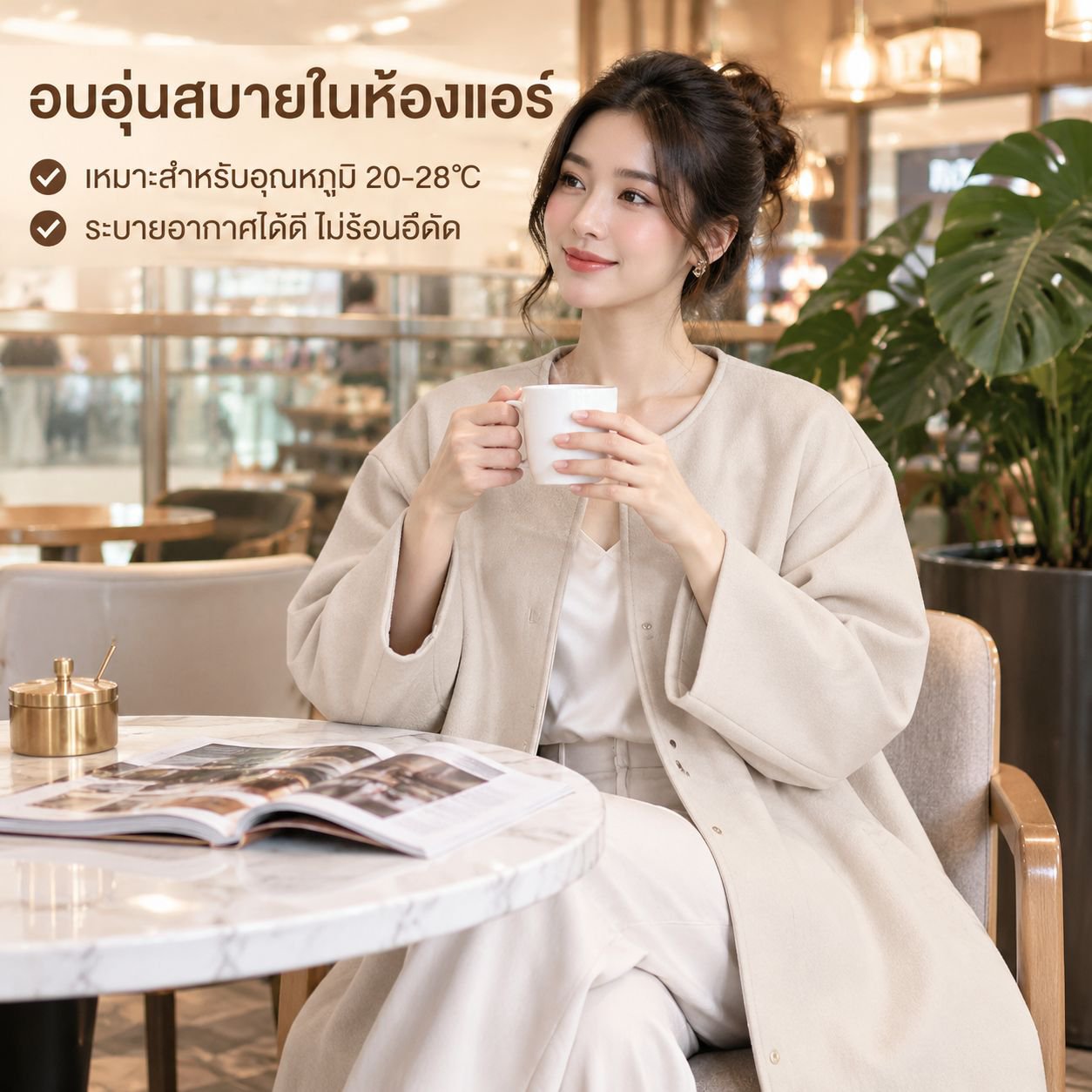 เสื้อโค้ทผู้หญิงแบบเรียบ เหมาะสำหรับฤดูใบไม้ผลิ ฤดูใบไม้ร่วง และฤดูหนาว