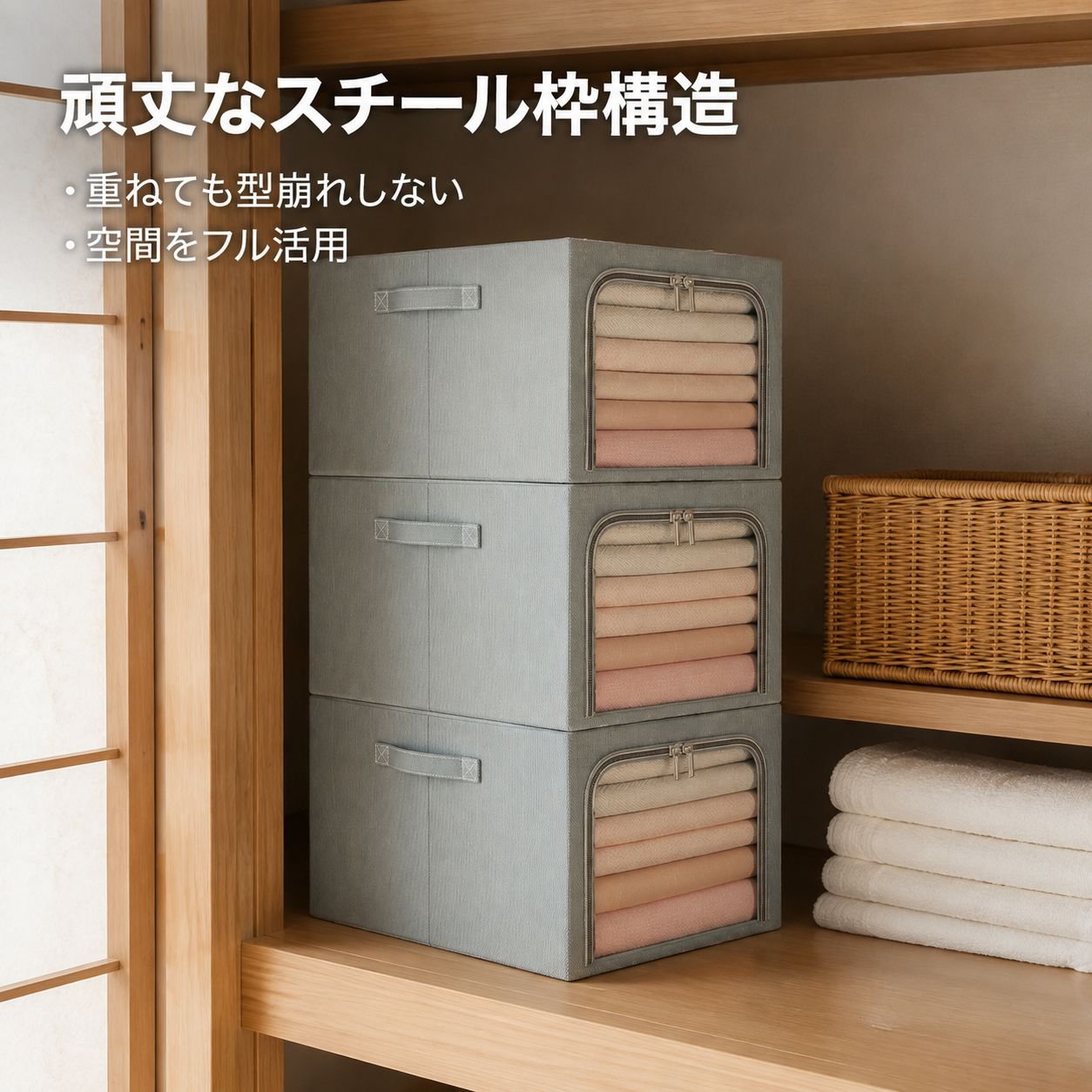 折りたたみ収納ボックス 衣類整理用