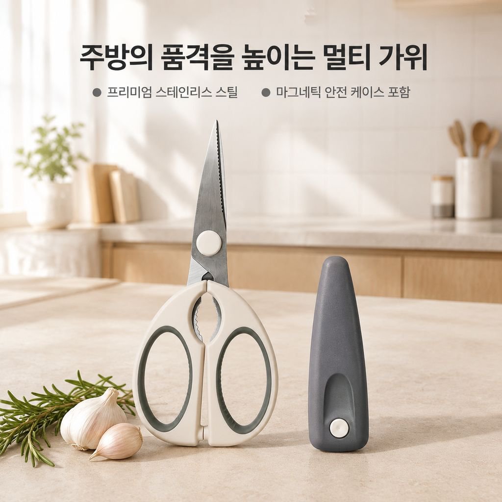 양장 두꺼운 다기능 주방가위 미끄럼방지 안전 가위집 포함 식품등급 스테인리스 가위