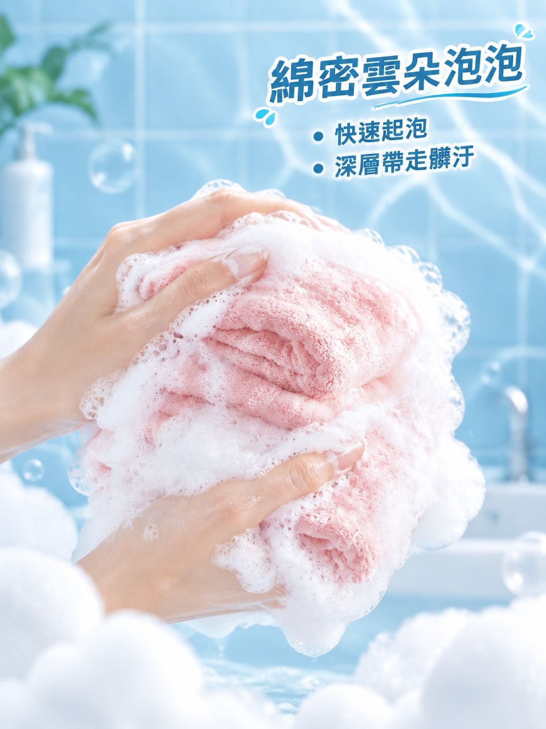 泡泡潔面毛巾