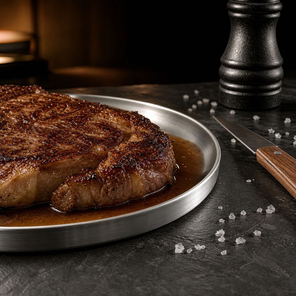 304 Stainless Steel Barbecue Plate, Round Plate for Dessert and Fruit