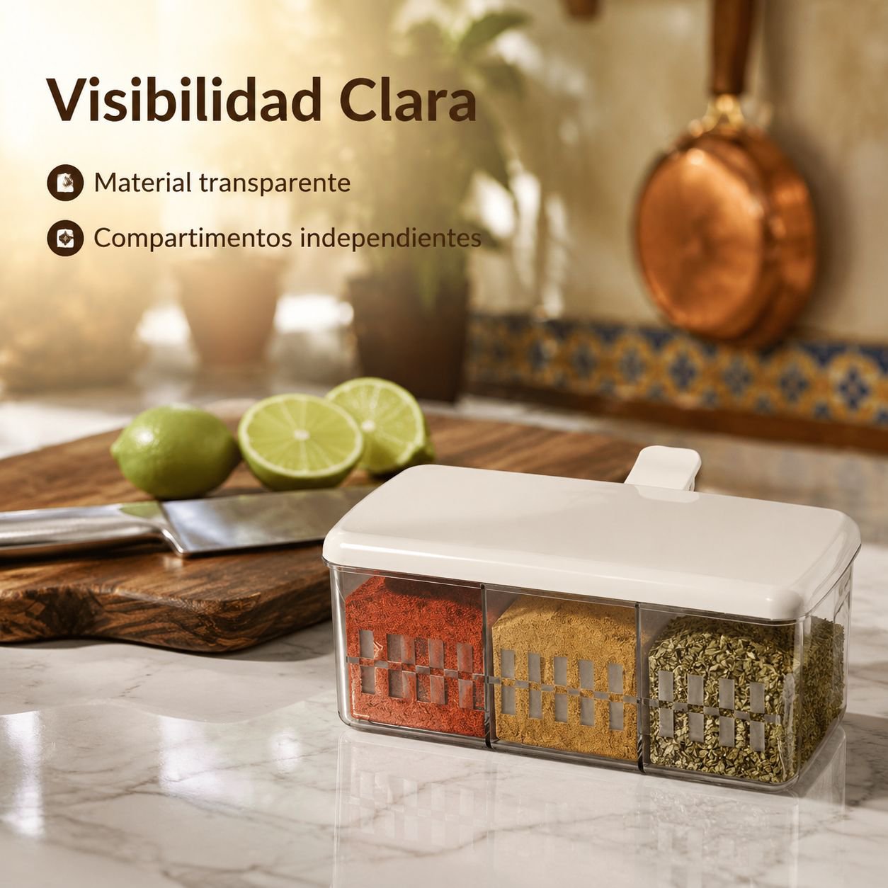 Bote de especias hermético de grado alimenticio con cuchara