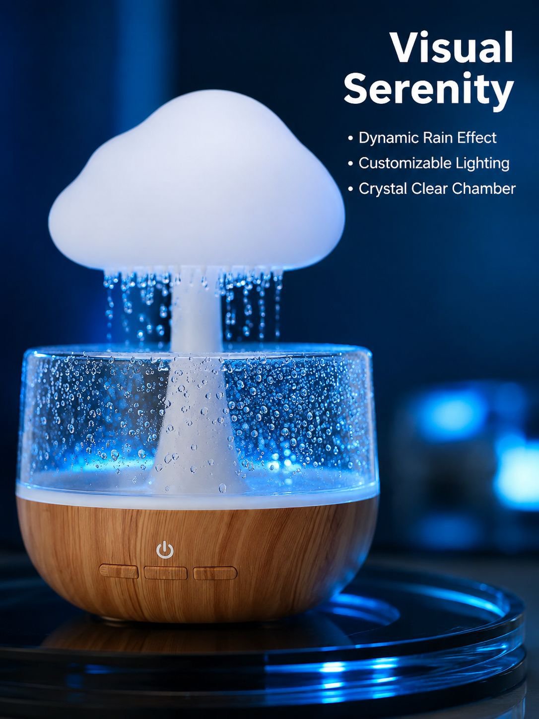Cloud Raindrop Smart Color Changing Humidifier