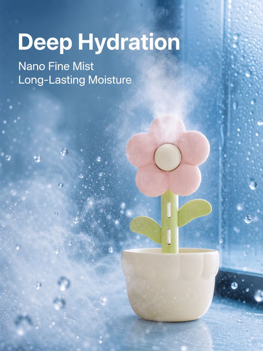 Flower ornament night light humidifier