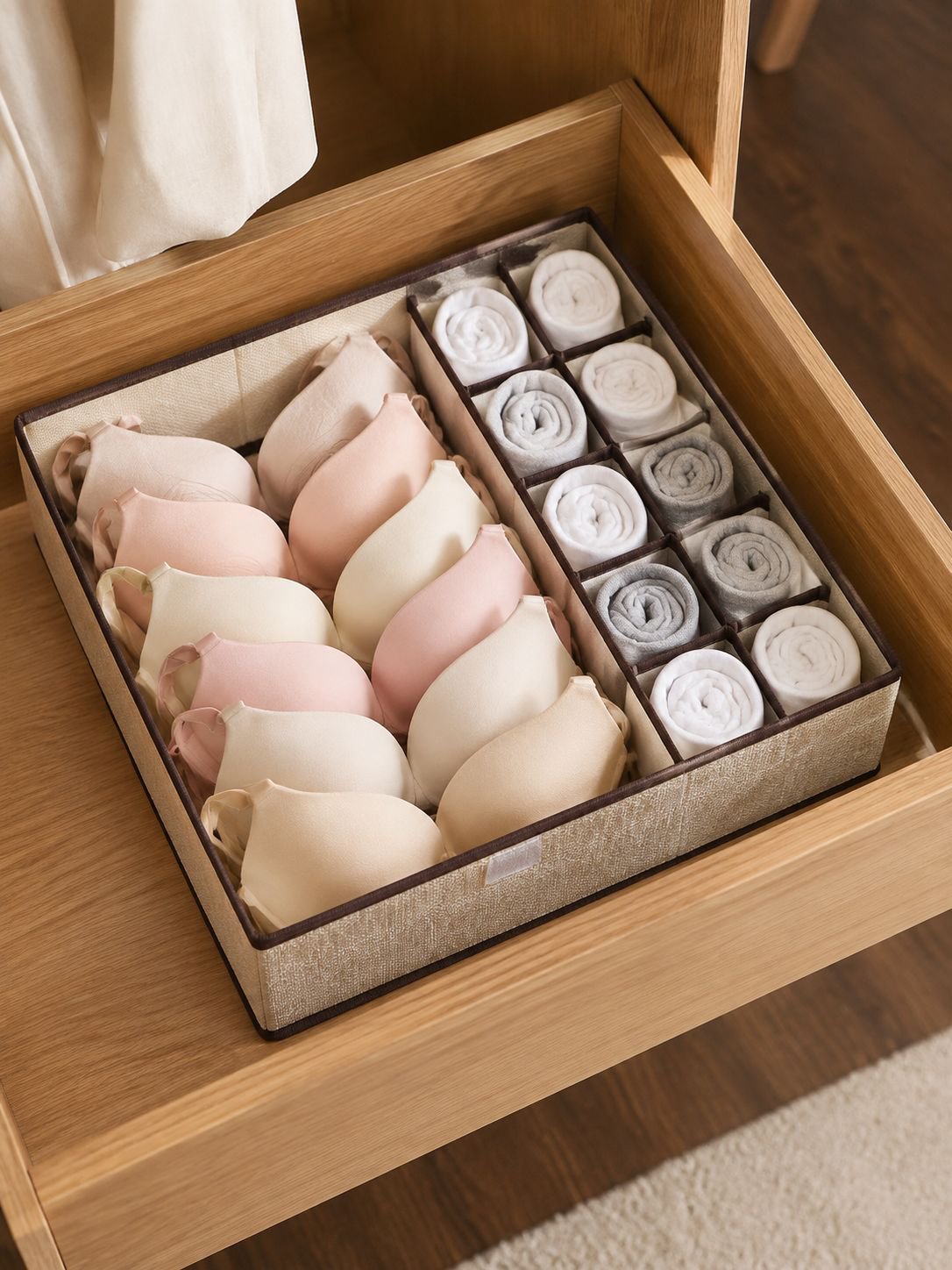 Lidded storage box for efficient clothing organization
