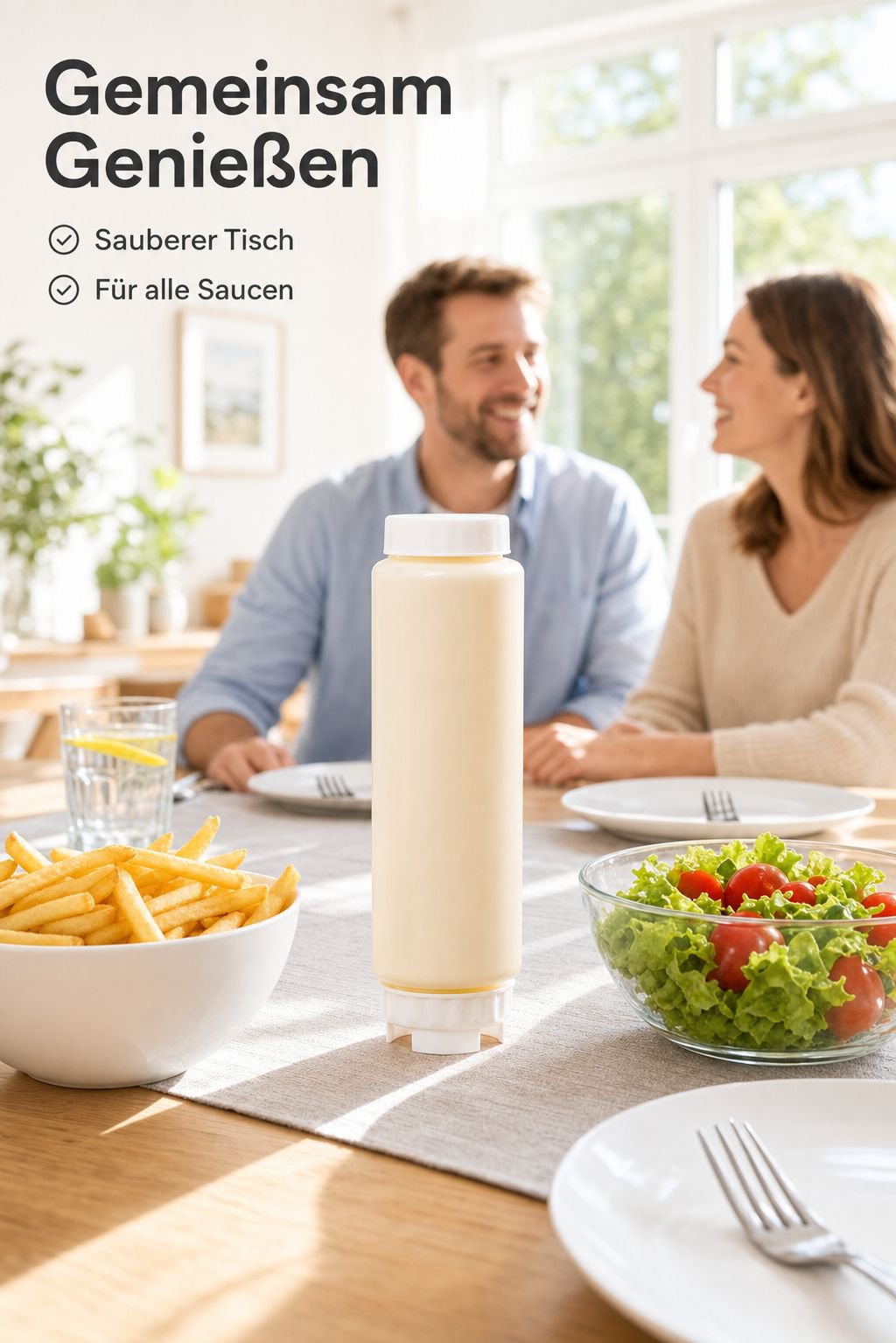 Doppelköpfige auslaufsichere Saucen-Quetschflasche
