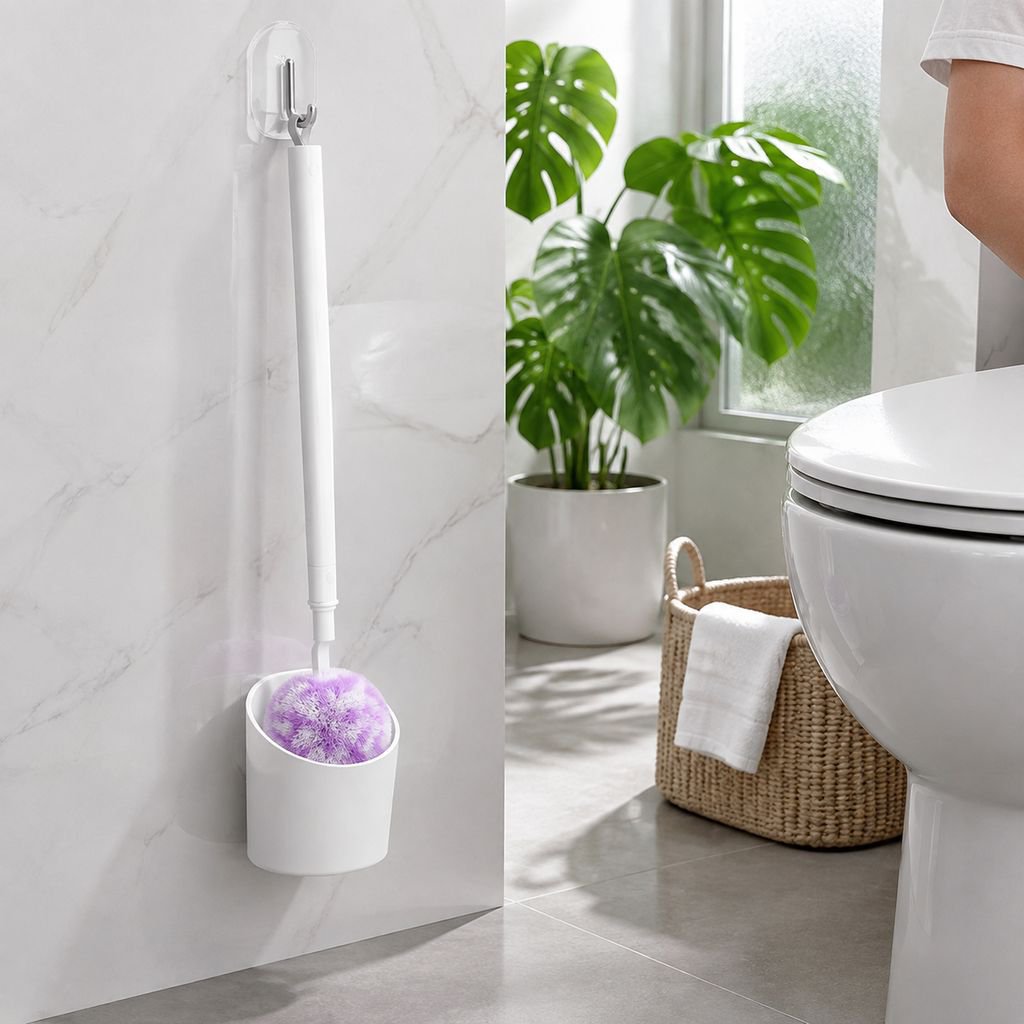 JMY Soft Bristle Toilet Brush for Glazed Surface Protection