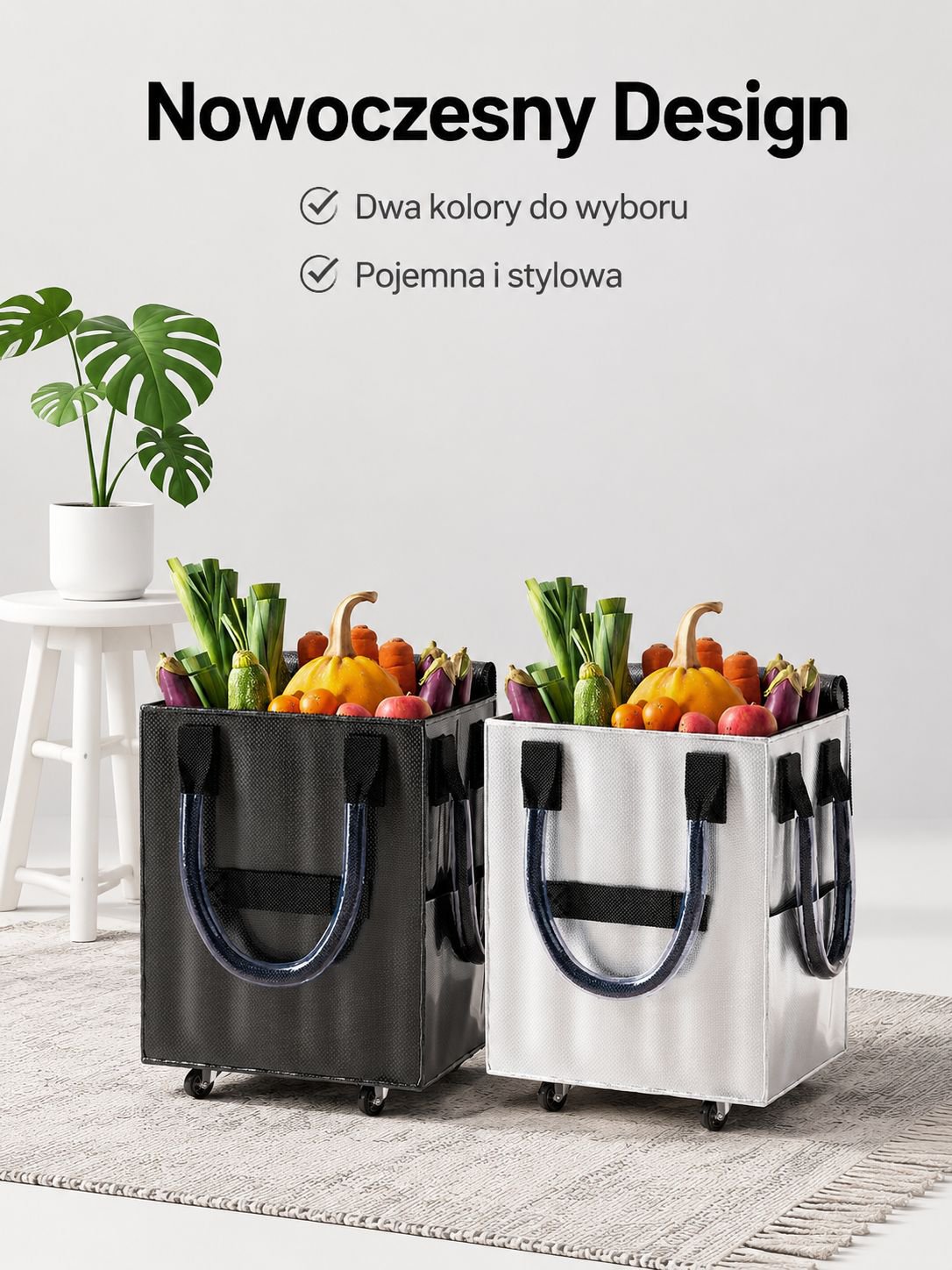 Składana torba podróżna na kółkach, wielofunkcyjna torba na zakupy z uchwytem