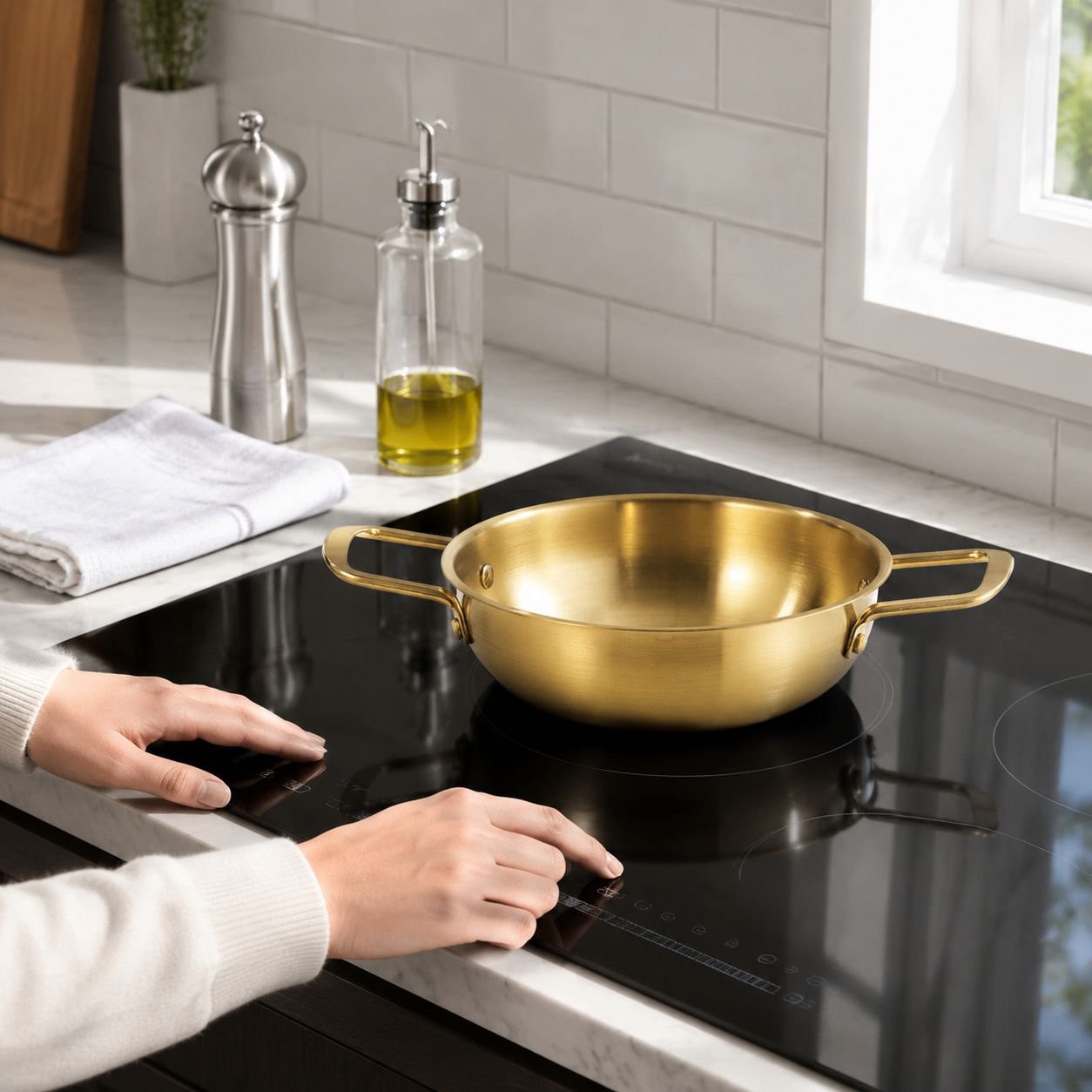 Stylish double-ear hot pot for easy serving