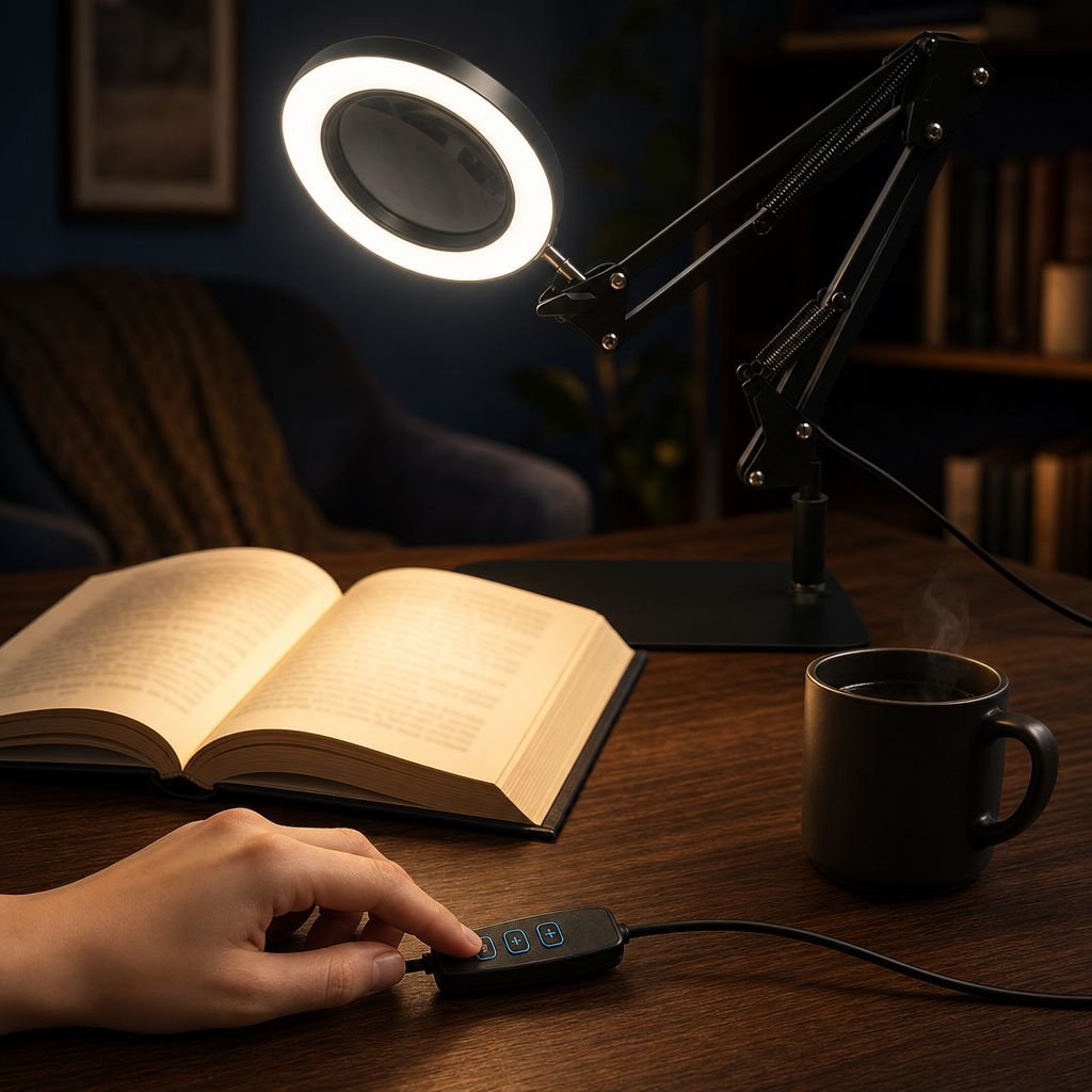 Lampe loupe pliante pour travaux d'entretien JMY, protection des yeux, lampe de lecture et d'étude