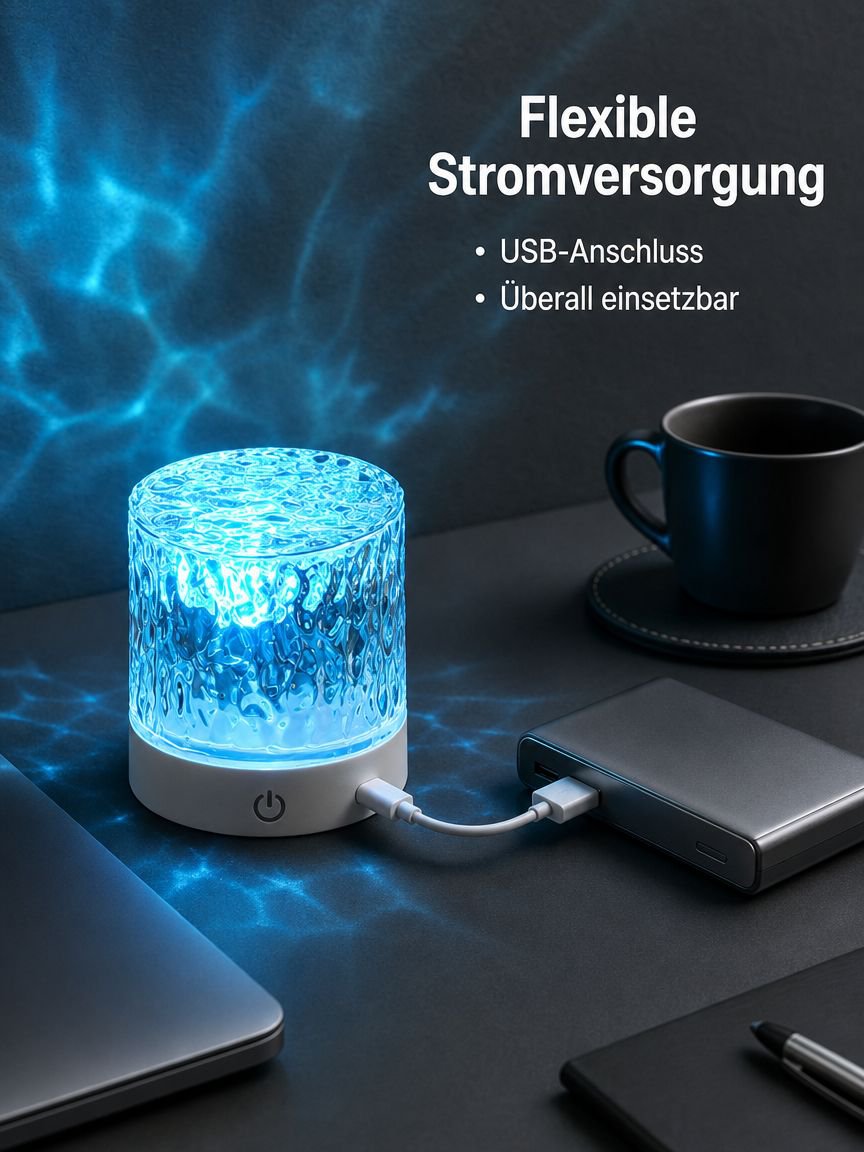 Wellenlicht-Lampe für entspannte Atmosphäre im Schlafzimmer