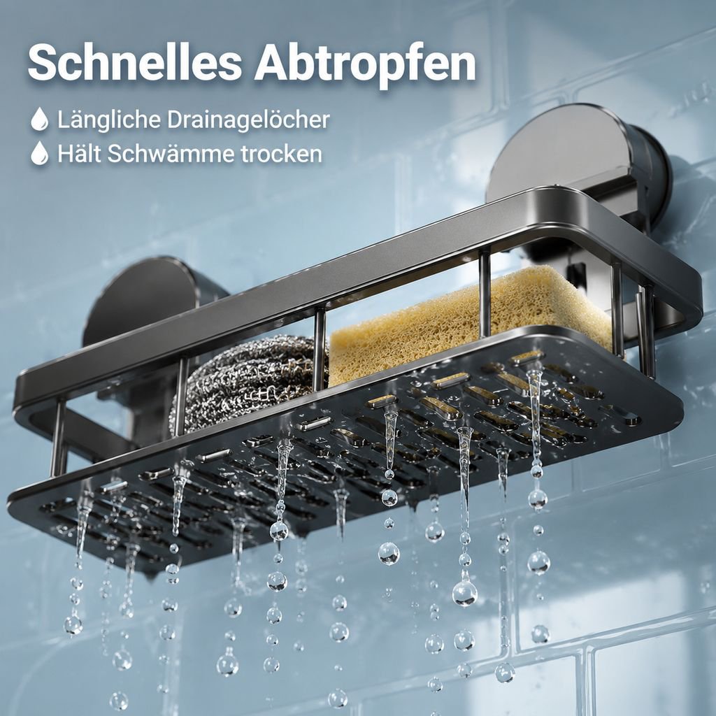 Multifunktionaler Spülbecken-Organizer mit Saugnapf